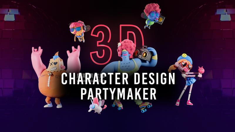 ZBrush、3dCoat等软件制作3D卡通人物模型动画场景视频教程 Motion Design School - 3D Character Design Partymaker-后期素材库