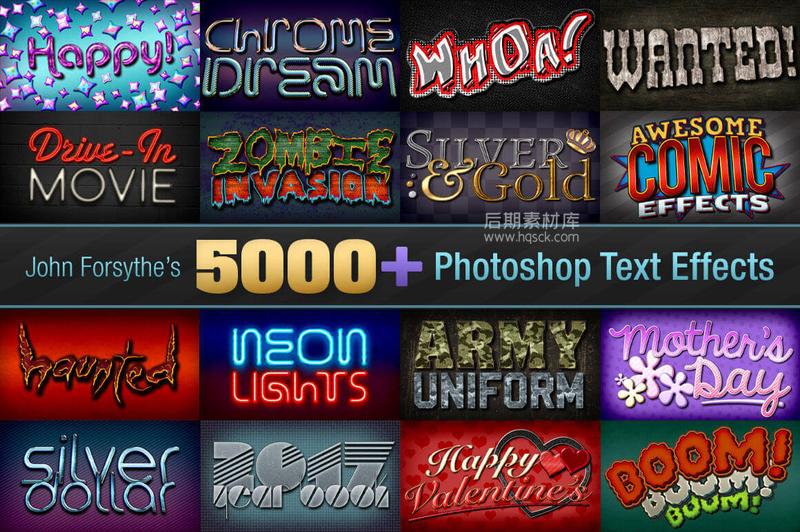 图片[1]-5000+电影动漫标题PS模板 MightyDeals – 5,000+ Professional Text Effects from John Forsythe-后期素材库