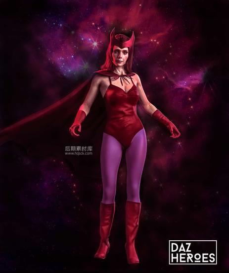 漫威绯红女巫Daz3D模型 Scarlet Witch for Daz3D Genesis 8.1-后期素材库
