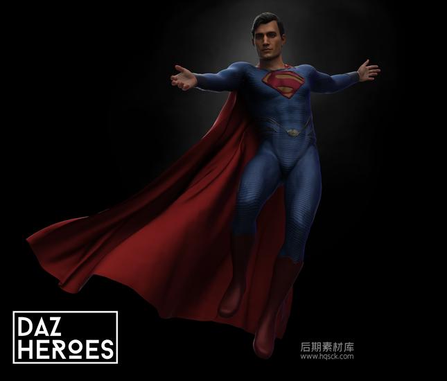DC超人Dza3D模型 DCEU Superman for Daz 3D G8M-后期素材库