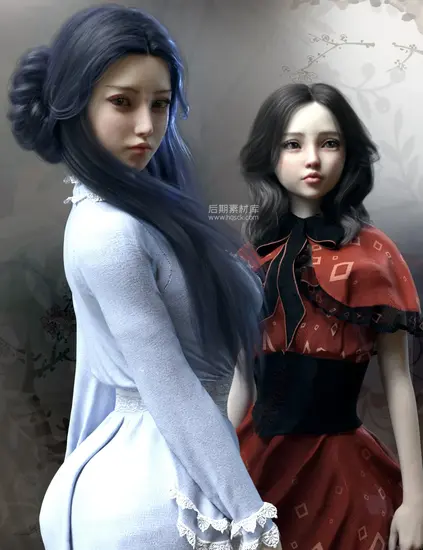 仙侠女性角色龙女Daz3d模型 Vo Dragon Girl for Genesis 8.1 Female-后期素材库