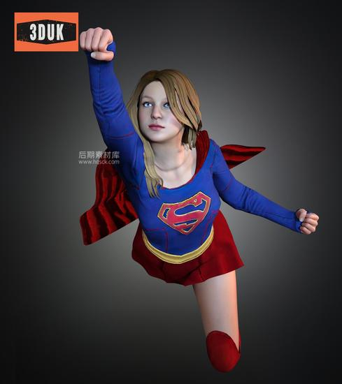 华纳电视剧女超人角色Daz3d模型 Supergirl For G8F (TV Show)-后期素材库