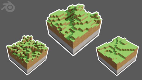 【Blender课程】从头制作Minecraft风格像素世界 Udemy – Blender 3D：Create a Procedural World From Scratch-后期素材库