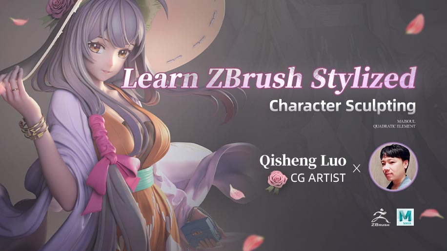 【ZBrush课程】二次元风格人物雕刻手办模型制作课程 Wingfox – Learn ZBrush Stylized Character Sculpting with Qi Sheng Luo-后期素材库