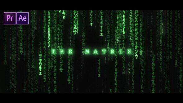 【AE/PR模板】黑客帝国数字矩阵代码特效模板 VideoHive The Matrix Opener-后期素材库
