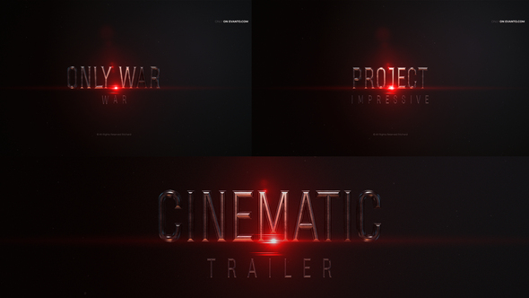 【AE模板】红光闪烁3D金属文字标题预告片AE模板 Videohive – Trailer-后期素材库
