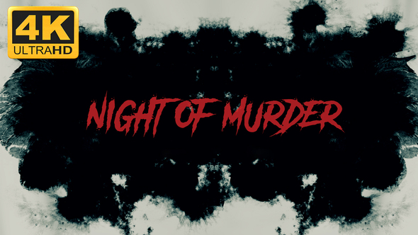 【AE模板】水墨血迹扩散电影预告片标题模板 Videohive Night Of Murder – Trailer Titles-后期素材库