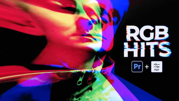【PR模板】炫酷RGB扭曲抖动过渡效果模板 Videohive RGB Hits | Premiere Pro-后期素材库
