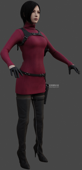 图片[2]-《生化危机4重制版》艾达王blender模型 RE4 Remake Ada Wong-3D效果社区-3D模型-后期素材库