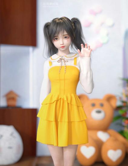 图片[3]-daz3d模型-可爱连衣裙 dForce SU Cute Dress for Genesis 8, 8.1, and 9-后期素材库