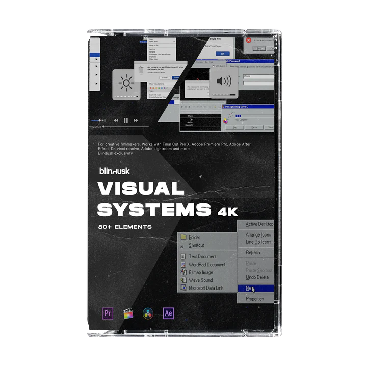 85种复古Windows98和Mac OS X电脑弹窗素材 Blindusk – Visual Systems-后期素材库