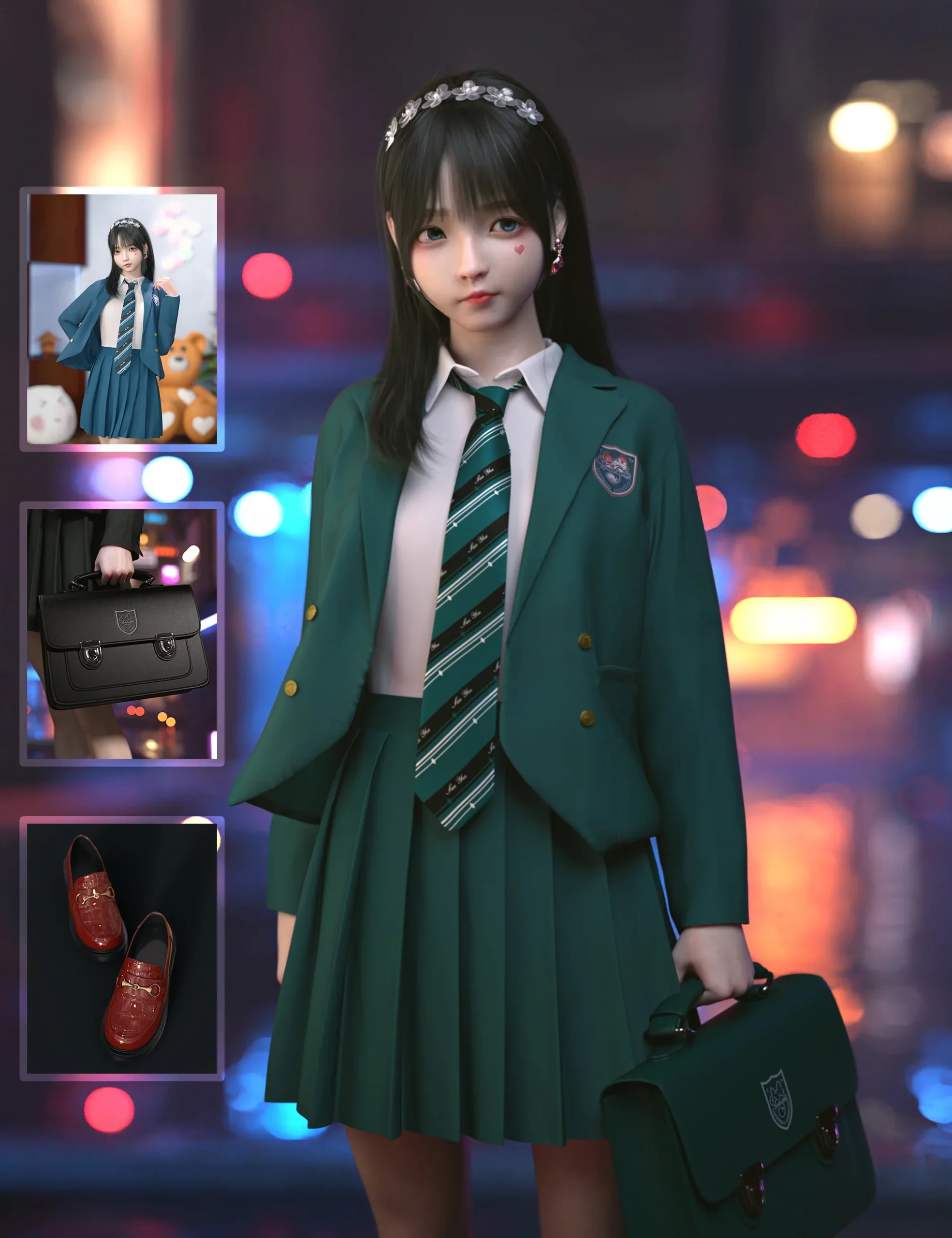 daz3d模型-日本校服套装 dForce SU Japan School Uniform Suit for Genesis 8, 8.1, and 9-后期素材库