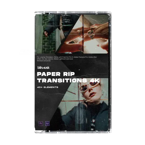 图片[1]-AE/PR预设-胶片烧伤撕纸胶带粘贴过渡效果 Blindusk – Paper Rip Transitions-后期素材库