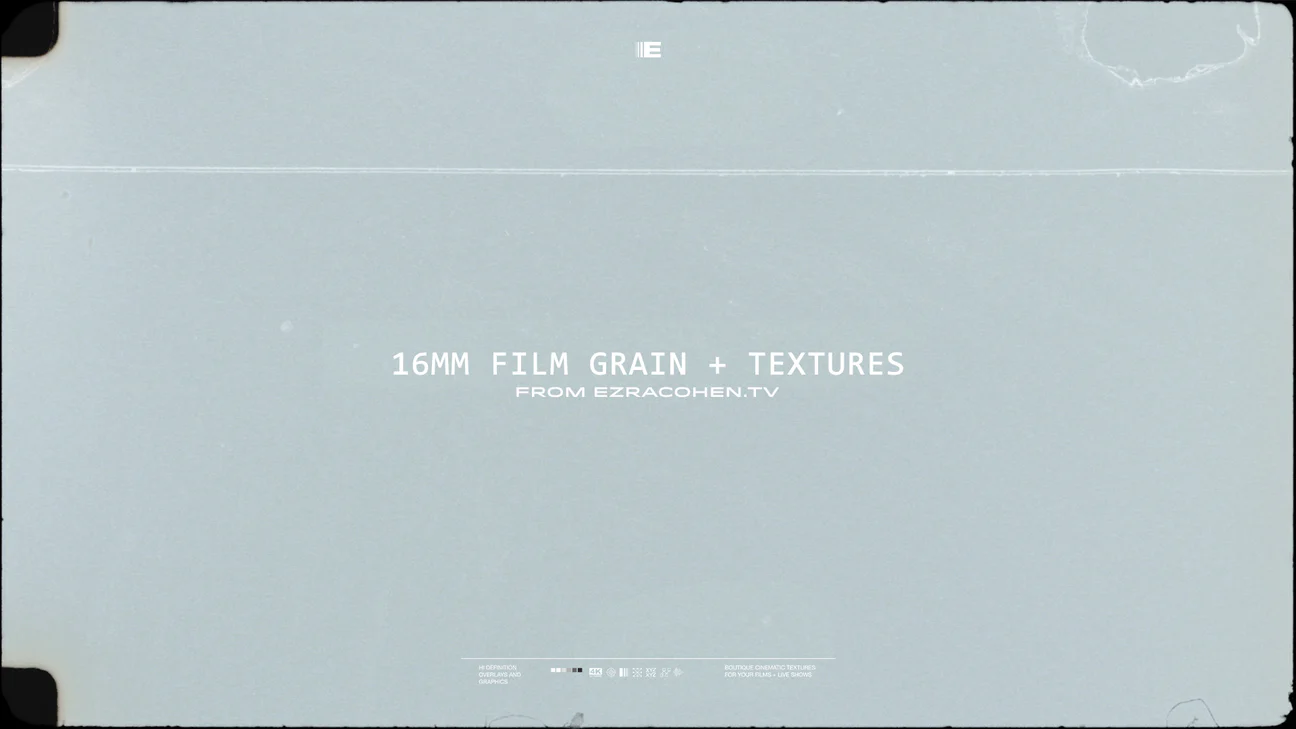 16MM胶片颗粒纹理4K叠加素材 16MM FILM GRAIN + TEXTURES – EZCO-后期素材库