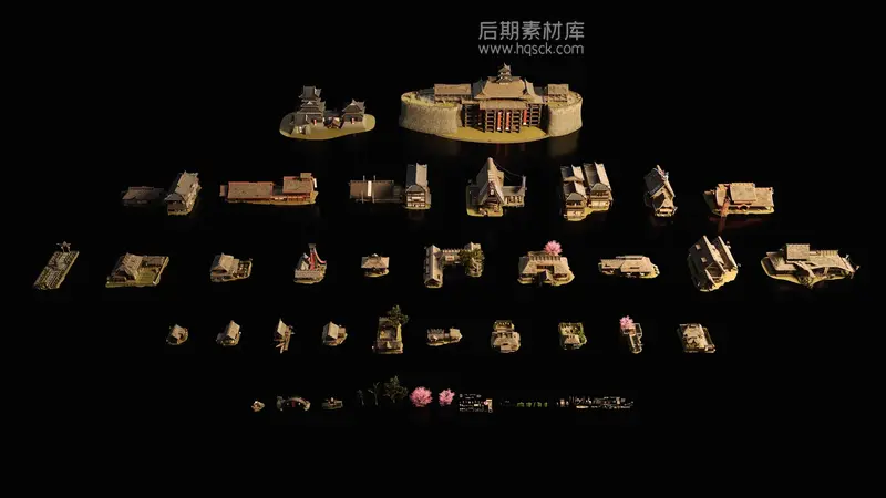 图片[2]-日本江户时期山城建筑3D模型 Kitbash3D – Shogun-后期素材库