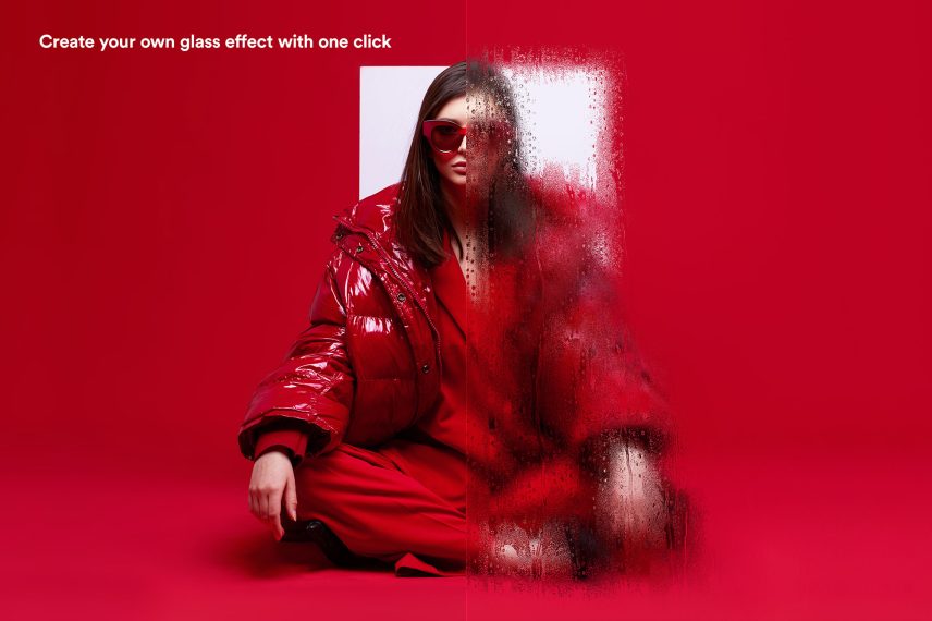 PS模板 – 模拟玻璃划痕磨砂雨滴波浪图案效果模板 Hyper Glass Vol.02 – Realistic Glass Effects for Photoshop-后期素材库