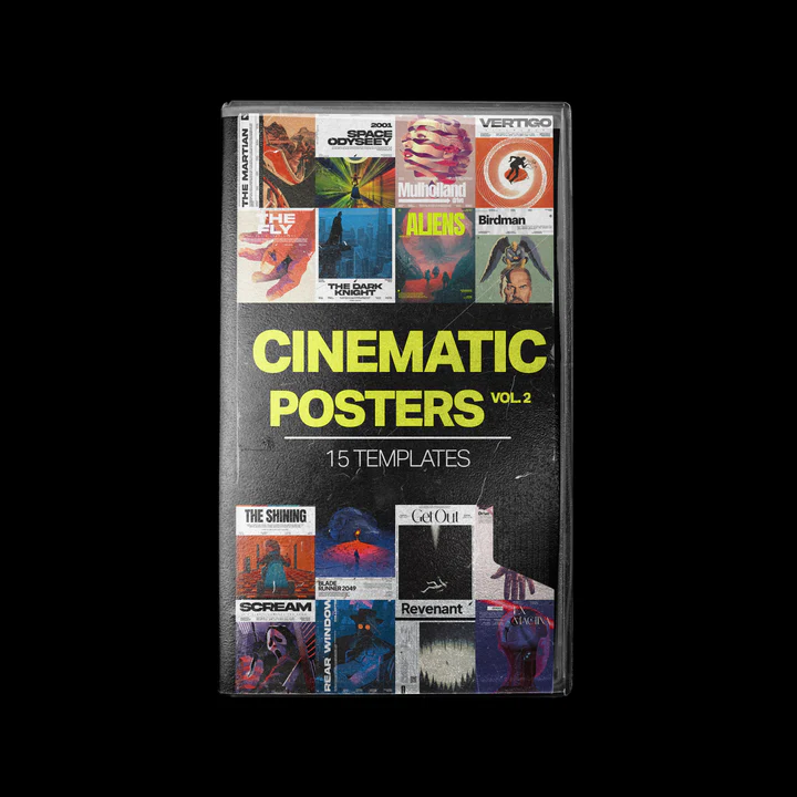 PS/PR/AE模板 – 15个极简时尚平面设计广告海报封面 Tropic Colour – Cinematic Social Media Poster Templates Vol 2-后期素材库