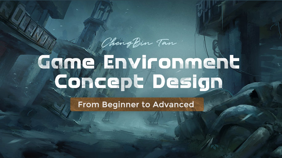 PS课程 – 3D城市废墟破坏游戏环境背景插画制作 Game Environment Concept Design: Beginner to Advanced-后期素材库