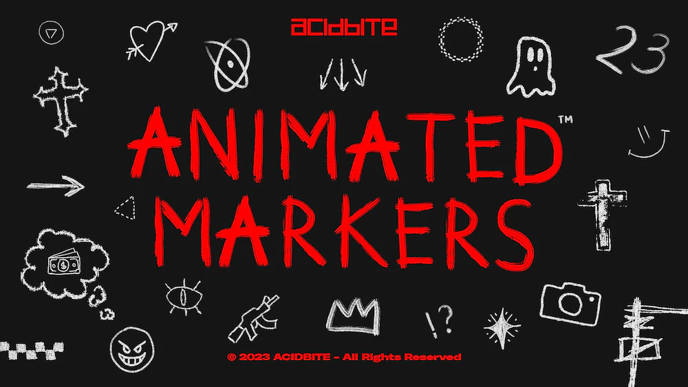 300多个手绘动画涂鸦标记视频叠加素材 ACIDBITE – Animated Markers-后期素材库
